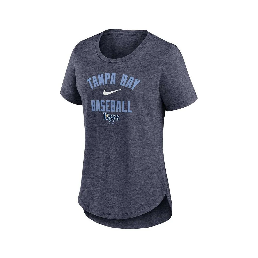 商品NIKE|Women's Heather Navy Tampa Bay Rays Local Phrase Scoop Neck Tri-Blend T-shirt,价格¥262,第3张图片详细描述