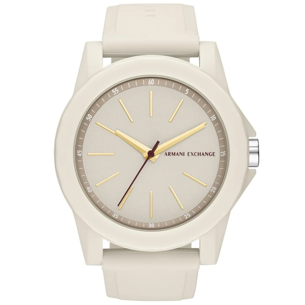 商品Armani Exchange|Women's Lady Banks Three Hand Beige Silicone Watch 40mm,价格¥749,第1张图片