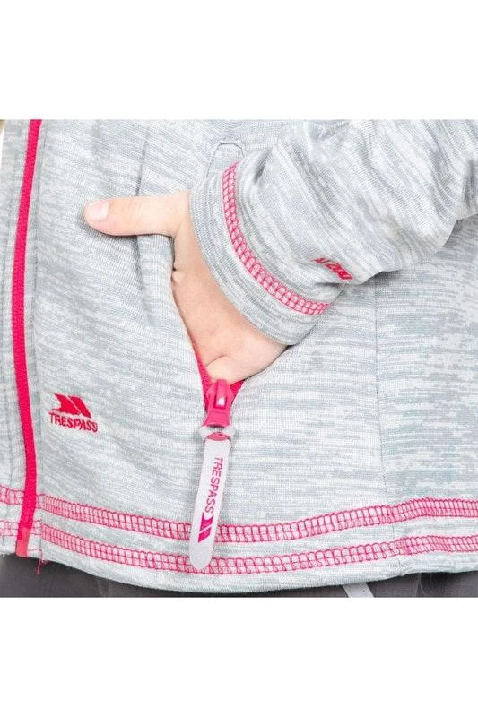 商品Trespass|Trespass Childrens Girls Goodness Full Zip Hooded Fleece Jacket (Platinum Marl),价格¥213,第2张图片详细描述