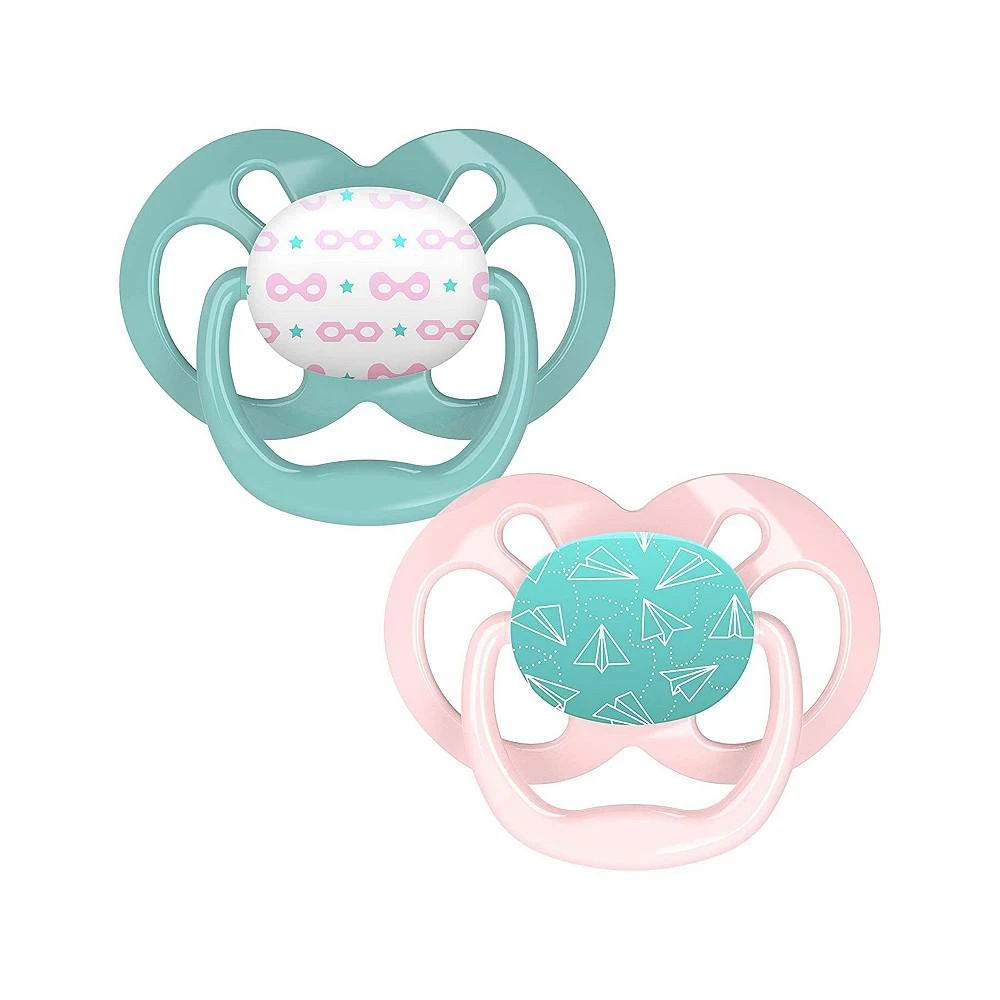 商品Dr. Browns|Advantage Reversible Baby Pacifier, Pink, 2 Pack, 6-18m,价格¥112,第1张图片
