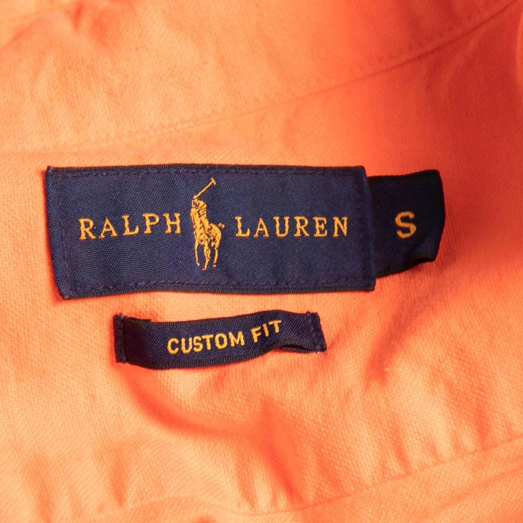 商品[二手商品] Ralph Lauren|Ralph Lauren Neon Orange Cotton Button Front Custom Fit Shirt S,价格¥727,第4张图片详细描述