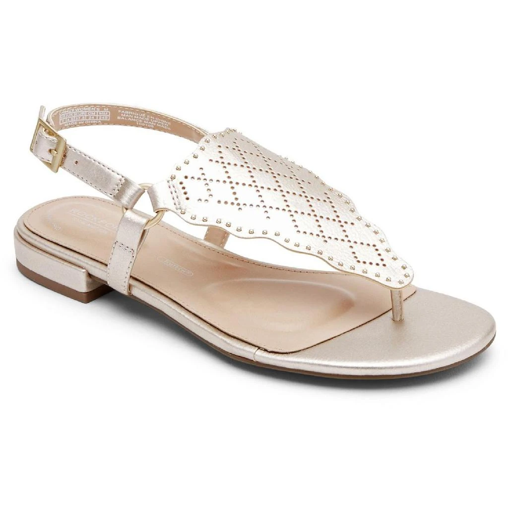 商品Rockport|Rockport Womens Total Motion Zosia Wave Leather Slip On Thong Sandals,价格¥62,第1张图片