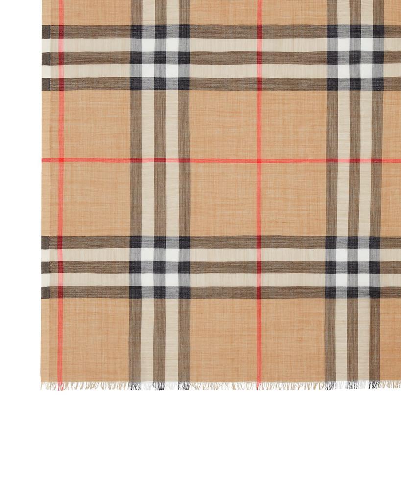 商品Burberry|Giant Check Gauze Scarf,价格¥3095,第7张图片详细描述