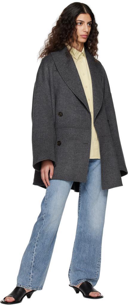 商品Totême|Gray Double-Breasted Jacket,价格¥7276,第6张图片详细描述