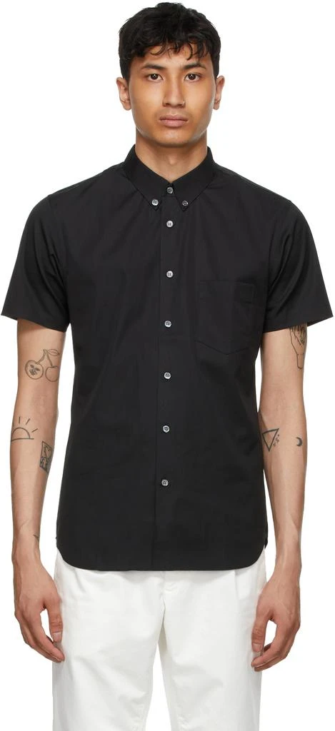 商品Comme des Garcons|Black Poplin Forever Short Sleeve Shirt,价格¥1458,第1张图片