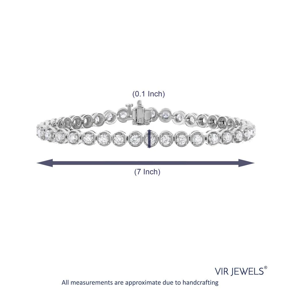 商品Vir Jewels|4 cttw VS2-SI1 IGI Certified Diamond Bracelet 14K White Gold Tennis Round 7 Inch,价格¥33272,第3张图片详细描述