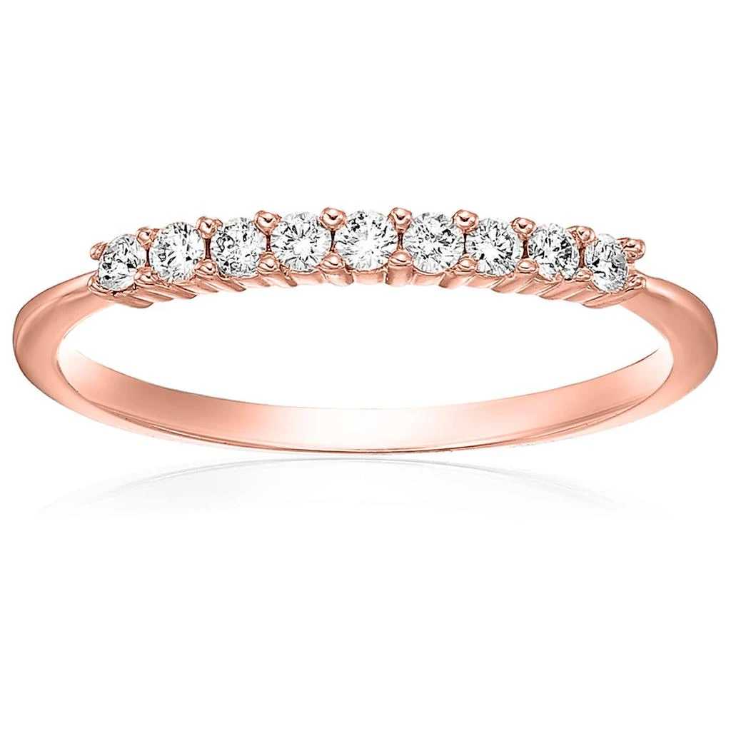 1/5 cttw Round Petite Diamond Wedding Band for Women in 10K White Gold 9 Stones 商品