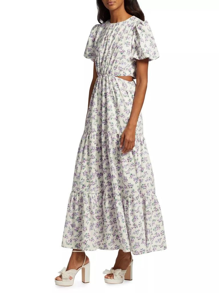 商品Wayf|Plaza Tiered Cotton-Blend Cut-Out Maxi Dress,价格¥283,第4张图片详细描述