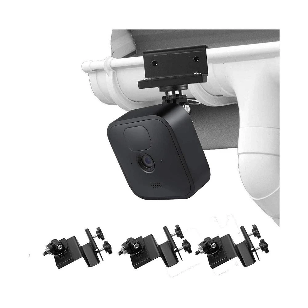 商品Wasserstein|Weatherproof Gutter Mount for Blink Outdoor and Blink XT2 Outdoor Camera with Universal Adapter (3 Pack, Black),价格¥254,第1张图片