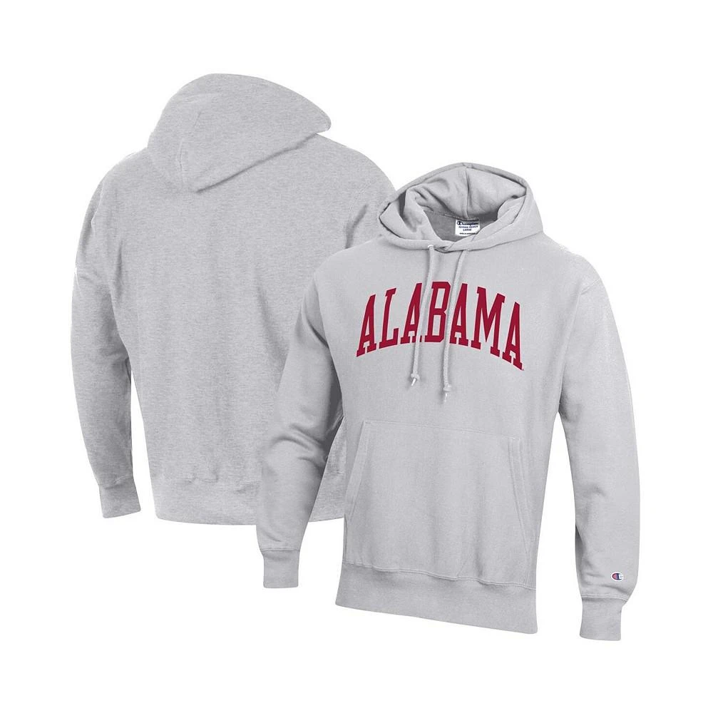 商品CHAMPION|Men's Heathered Gray Alabama Crimson Tide Team Arch Reverse Weave Pullover Hoodie,价格¥625,第1张图片