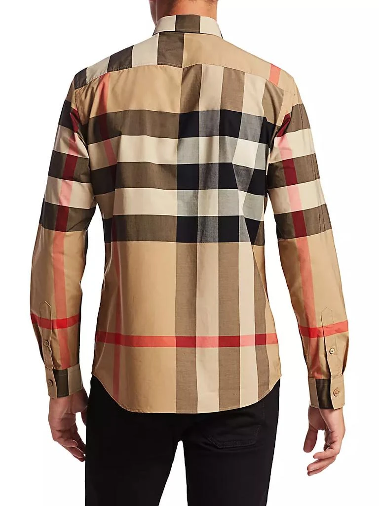 商品Burberry|Somerton Check Cotton Long-Sleeve Shirt,价格¥4762,第5张图片详细描述