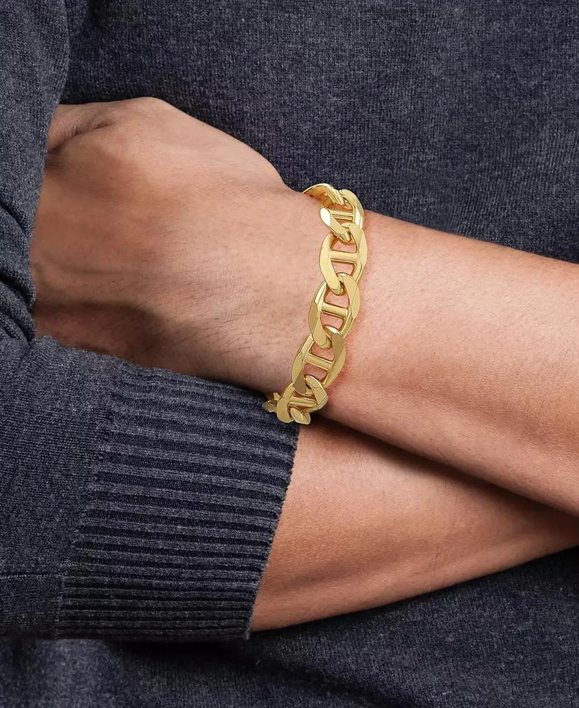 商品Macy's|Men's Mariner Link Chain Bracelet (13.5mm) in 14k Gold-Plated Sterling Silver,价格¥2691,第2张图片详细描述