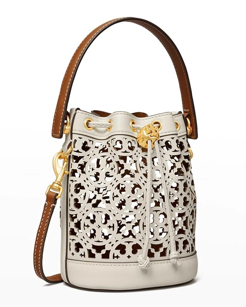 商品Tory Burch|Mini T Monogram Laser-Cut Bucket Bag,价格¥2013,第2张图片详细描述