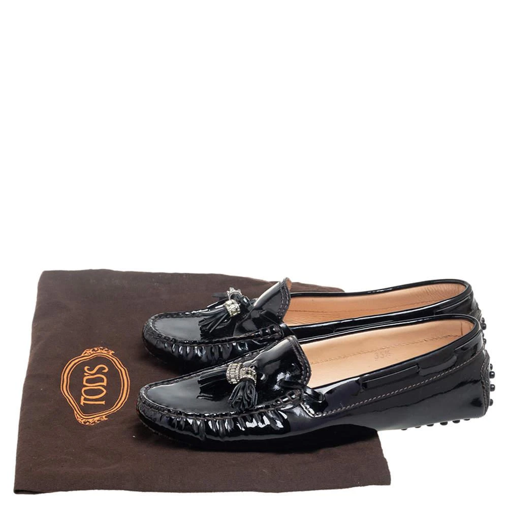 Tod's Black Patent Leather Bow Slip On Loafers Size 35.5 商品