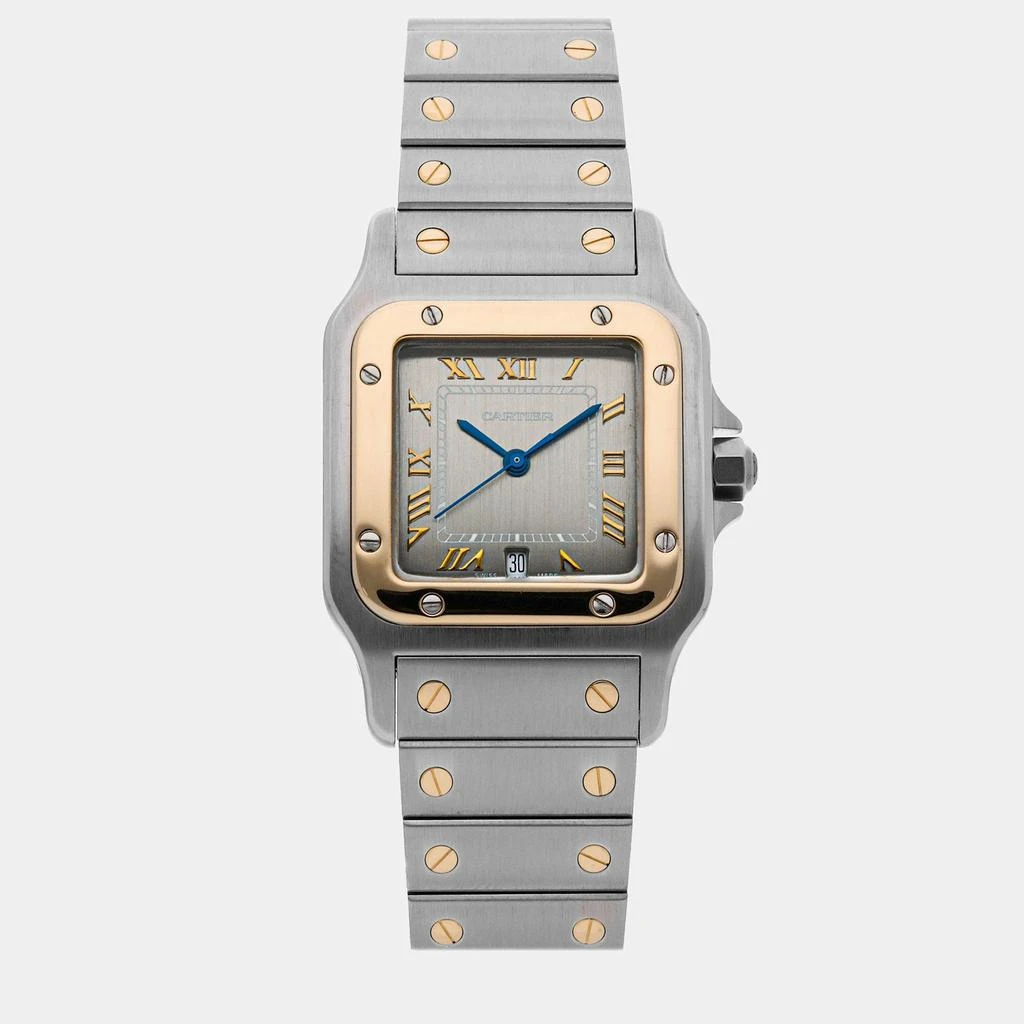 商品[二手商品] Cartier|Cartier Grey 18K Yellow Gold And Stainless Steel Santos W20030C4 Women's Wristwatch 29 mm,价格¥33302,第1张图片