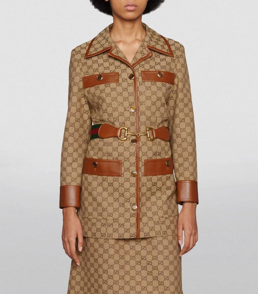 商品Gucci|GG Supreme Belted Jacket,价格¥29182,第3张图片详细描述