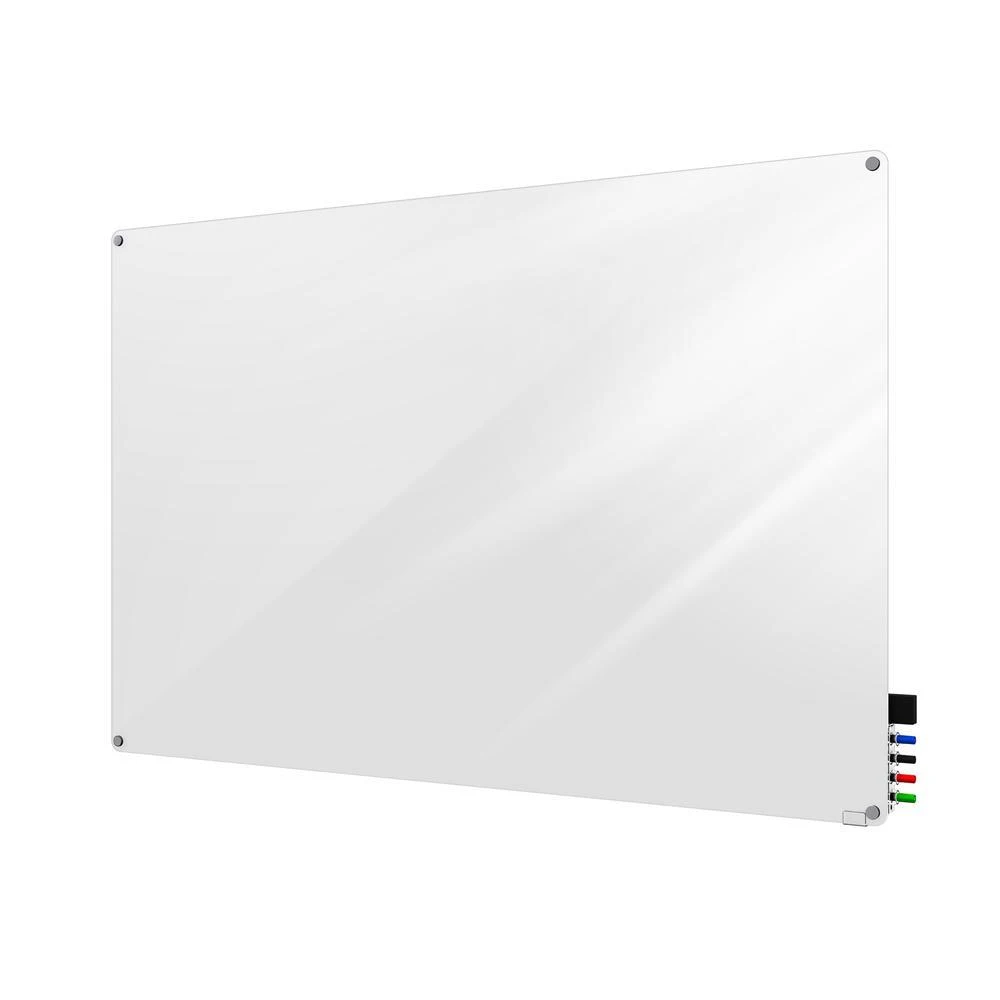 商品Ghent|2'x3' Harmony Magnetic Glass Board, Colors - Radius Corners - White - 4 Rare Earth Magnets, 4 Markers and Eraser,价格¥5413,第1张图片