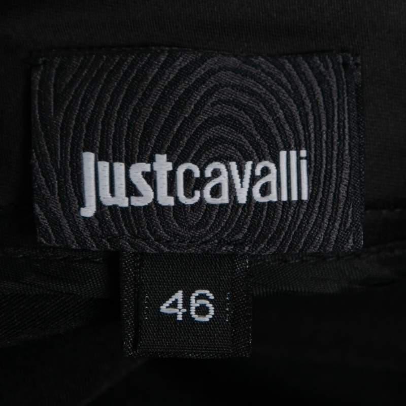 Just Cavalli Black Satin & Lace Maxi Skirt L商品第4张图片规格展示