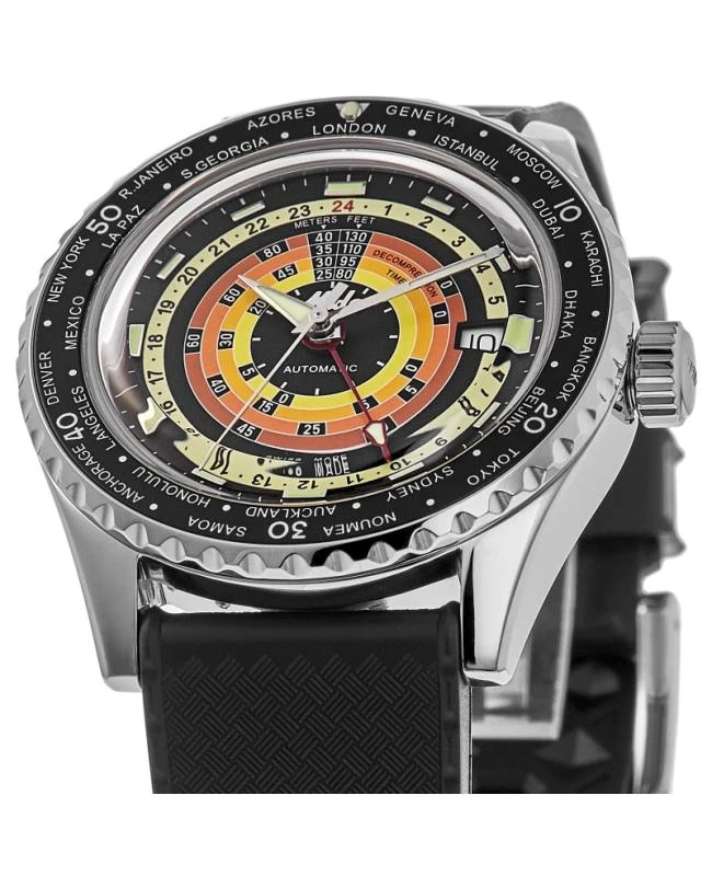 商品MIDO|Mido Ocean Star Decompression Worldtimer Black Dial Rubber Strap Men's Watch M026.829.17.051.00,价格¥6855,第2张图片详细描述