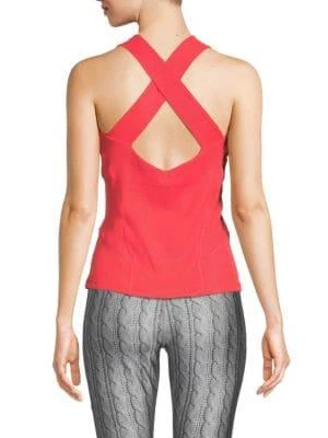 商品Fila|Ribbed Criss Cross Halter Tank Top,价格¥119,第2张图片详细描述