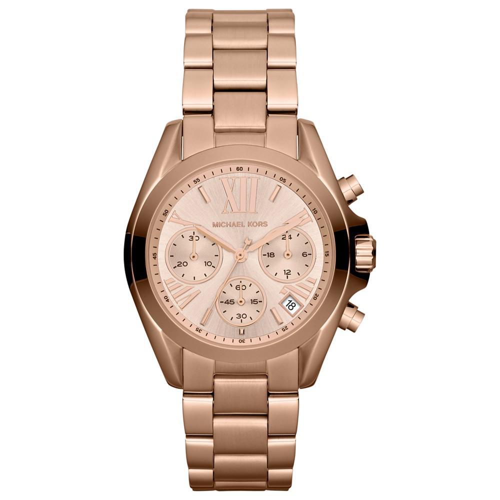 商品Michael Kors|Women's Chronograph Mini Bradshaw Rose Gold-Tone Stainless Steel Bracelet Watch 35mm MK5799,价格¥917,第1张图片