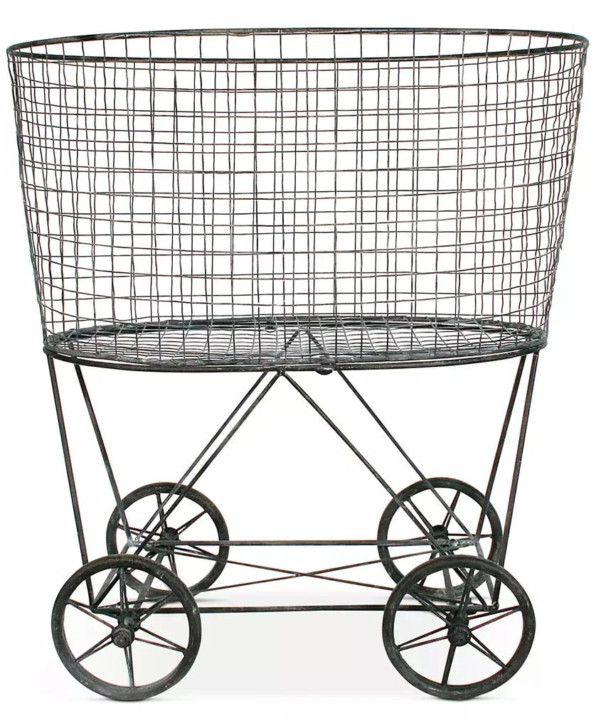 商品3R Studio|Metal Rolling Laundry Cart with Rack, Gray,价格¥988,第1张图片