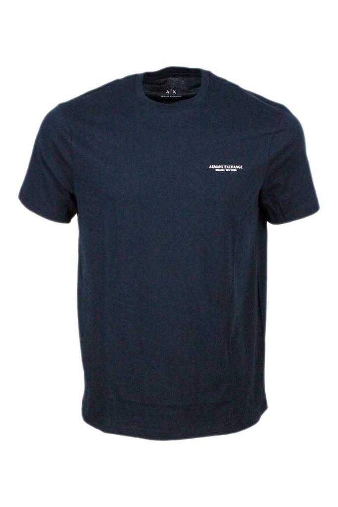 Armani Exchange Men's Blue Cotton T-Shirt商品第1张图片规格展示