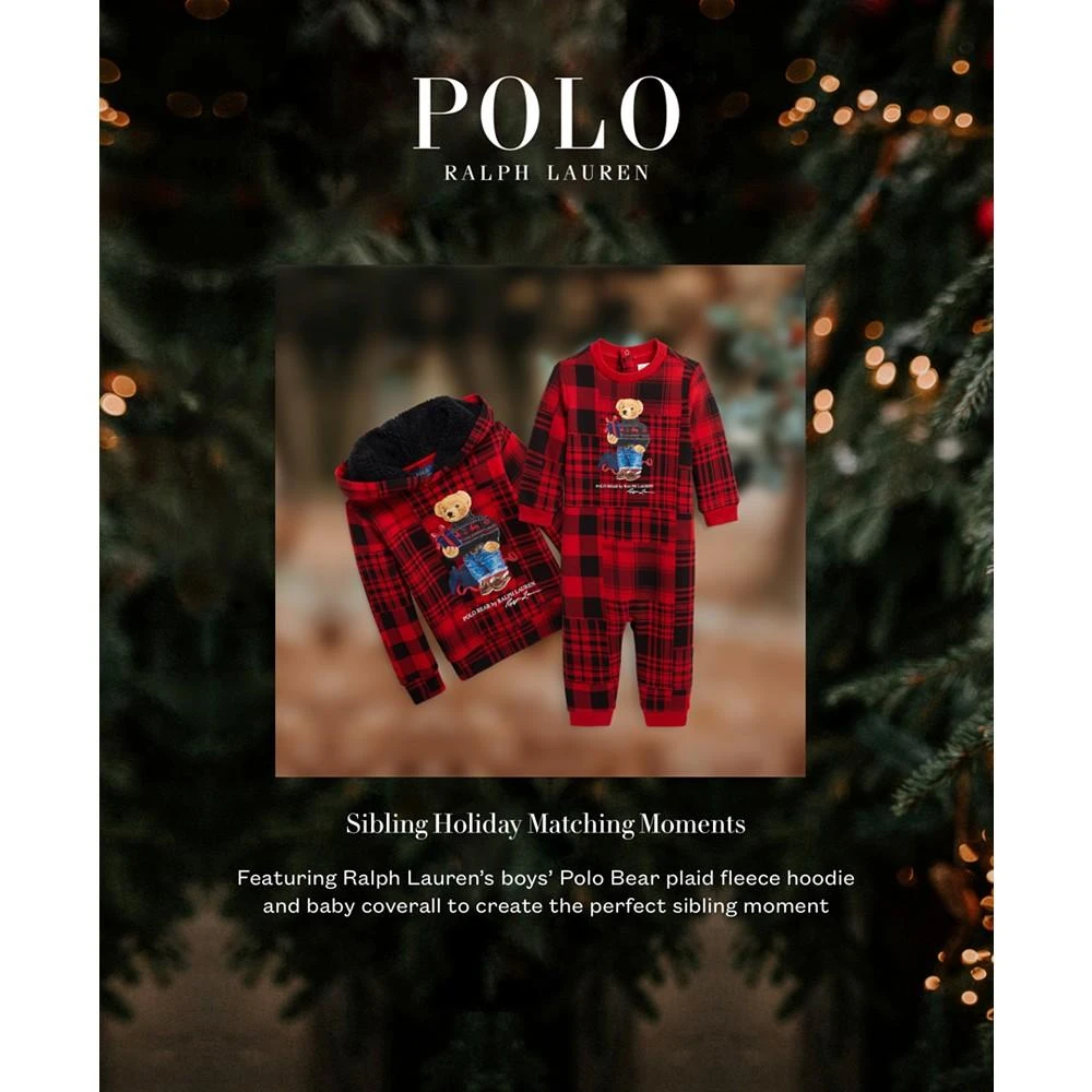 商品Ralph Lauren|Toddler and Little Boys Plaid Fleece Hoodie,价格¥299,第3张图片详细描述