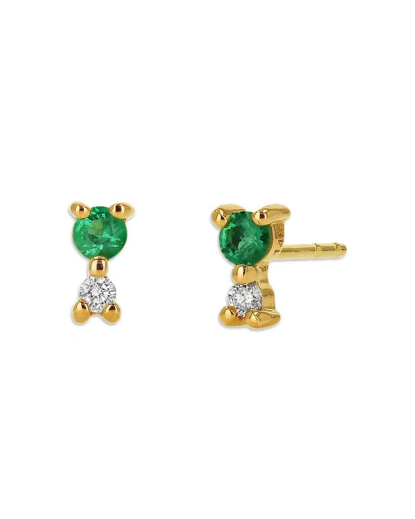 商品Rachel Reid|14K Yellow Gold Emerald & Diamond Stud Earrings,价格¥2382,第1张图片详细描述