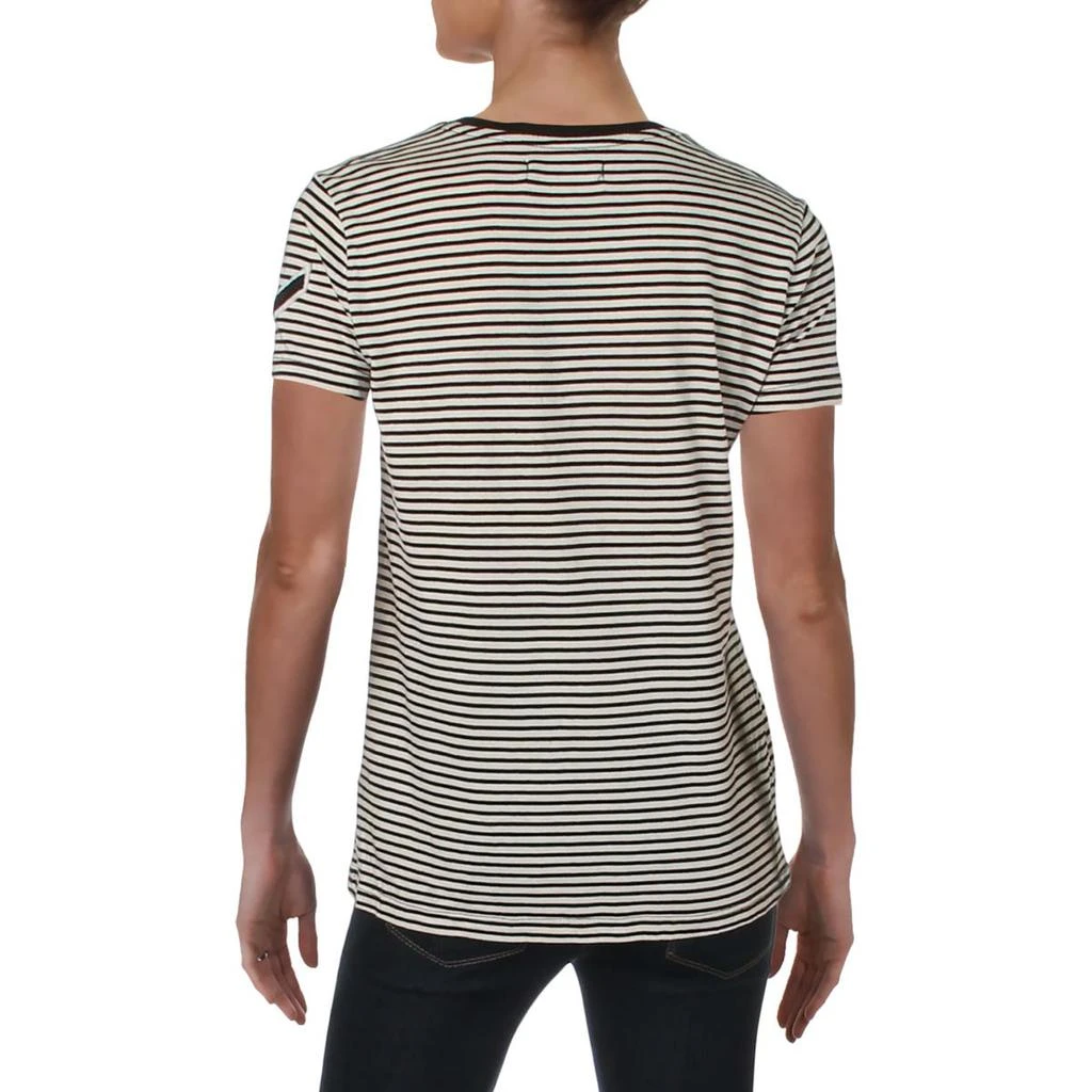 商品Ralph Lauren|Lauren Ralph Lauren Womens Shannen Striped Patch T-Shirt,价格¥221,第3张图片详细描述