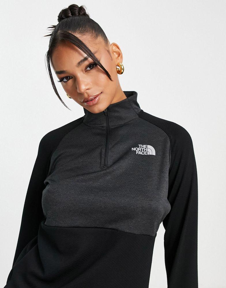 商品The North Face|The North Face 1/4 zip Run fleece in black,价格¥614,第4张图片详细描述