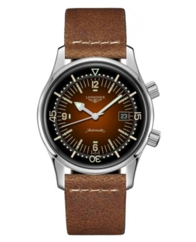 Longines Legend Diver Automatic Brown Dial Leather Strap Men's Watch L3.774.4.60.2商品第1张图片规格展示