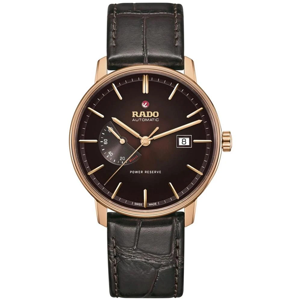 商品Rado|Men's Swiss Automatic Coupole Classic Brown Leather Strap Watch 41mm,价格¥13471,第1张图片