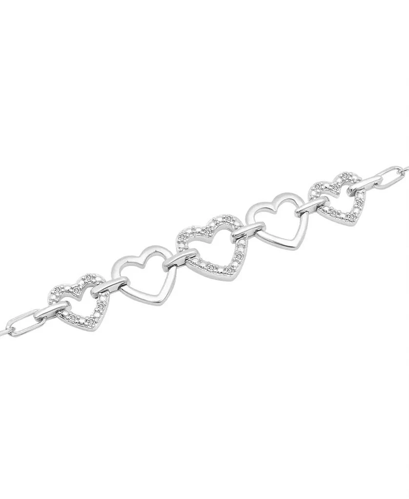 商品Macy's|Diamond Heart Chain Paperclip Link Bracelet (1/6 ct. t.w.) in Sterling Silver, Created for Macy's,价格¥374,第3张图片详细描述