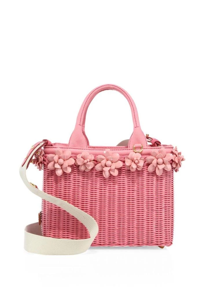 商品Prada|Prada - Midollino Floral-Embellished Weave Satchel,价格¥12968,第1张图片