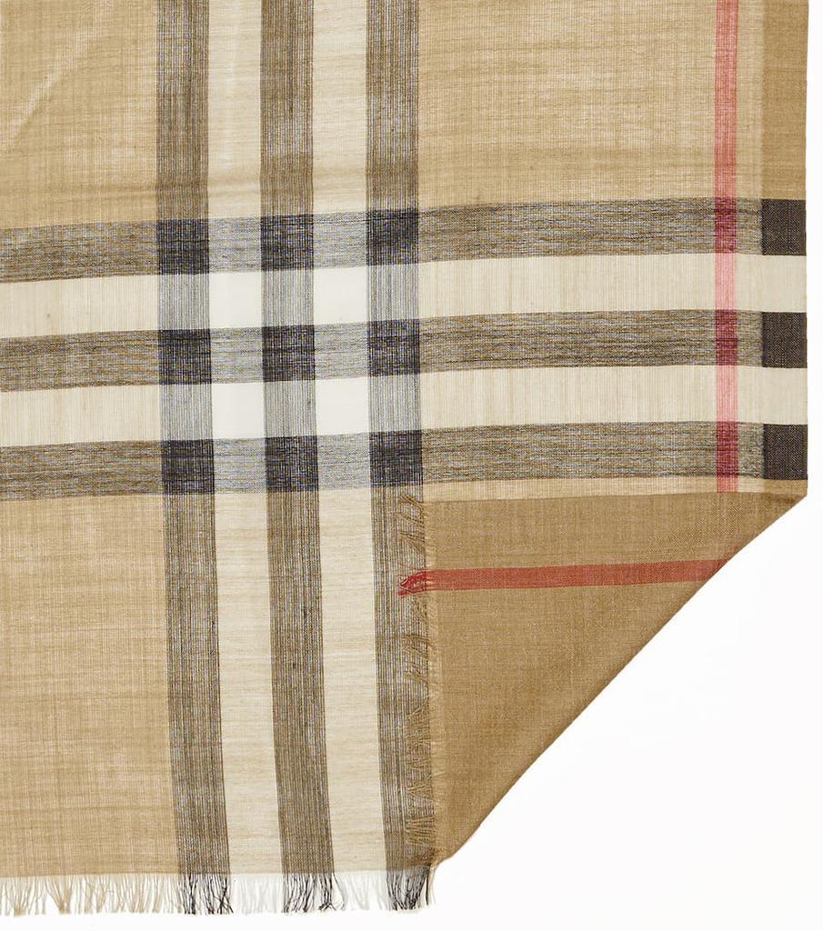 商品Burberry|格纹羊毛和真丝围巾,价格¥3028,第6张图片详细描述