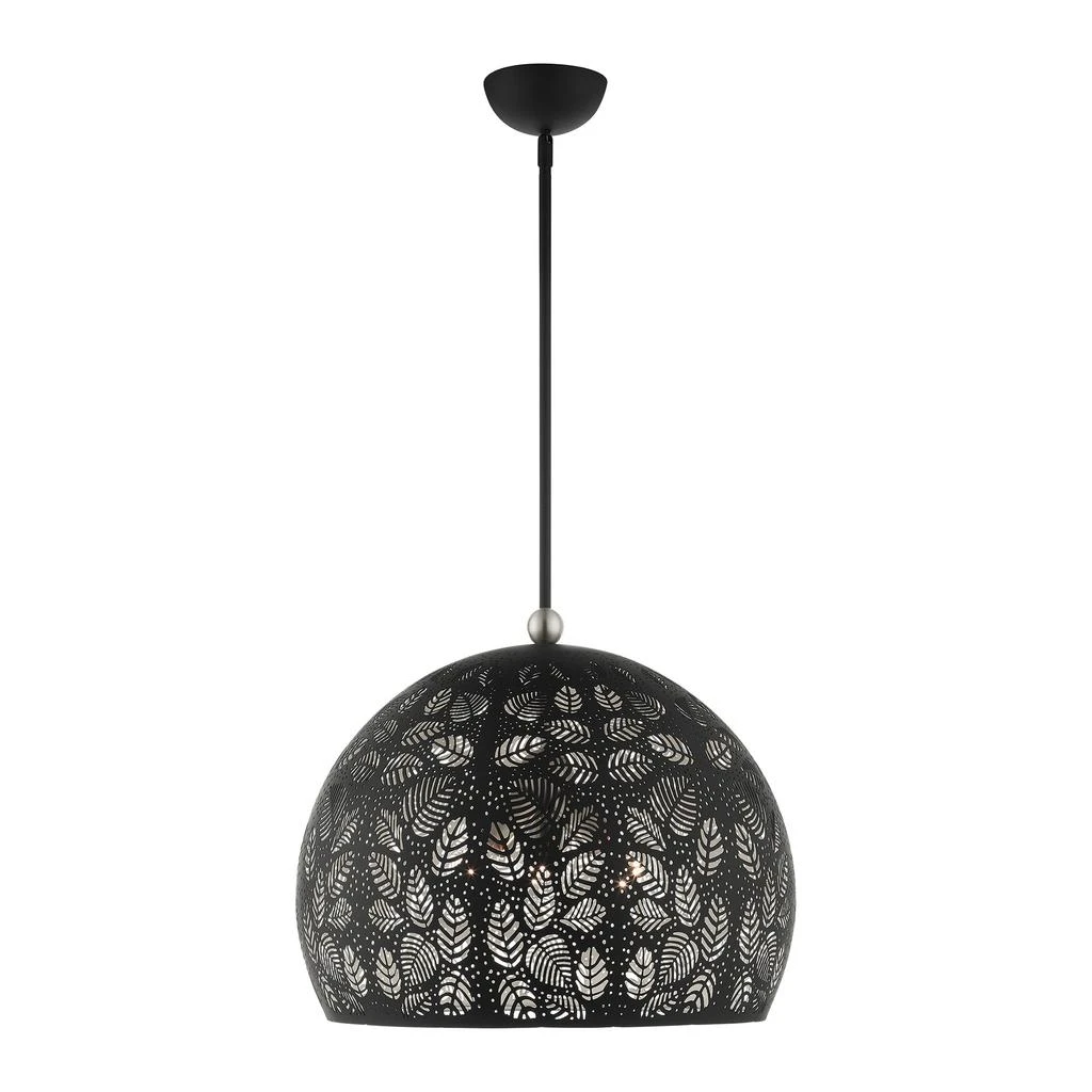 Three Light Black with Brushed Nickel Accents Pendant 商品