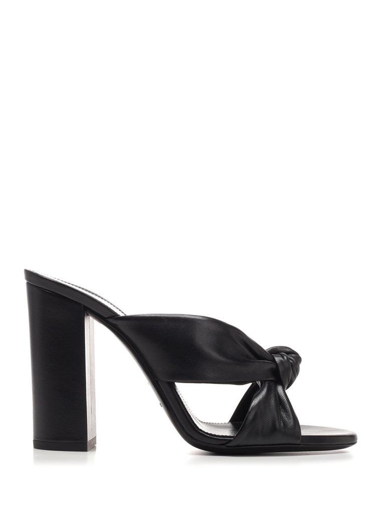 商品Yves Saint Laurent|Saint Laurent Womens Black Leather Sandals,价格¥5555,第1张图片