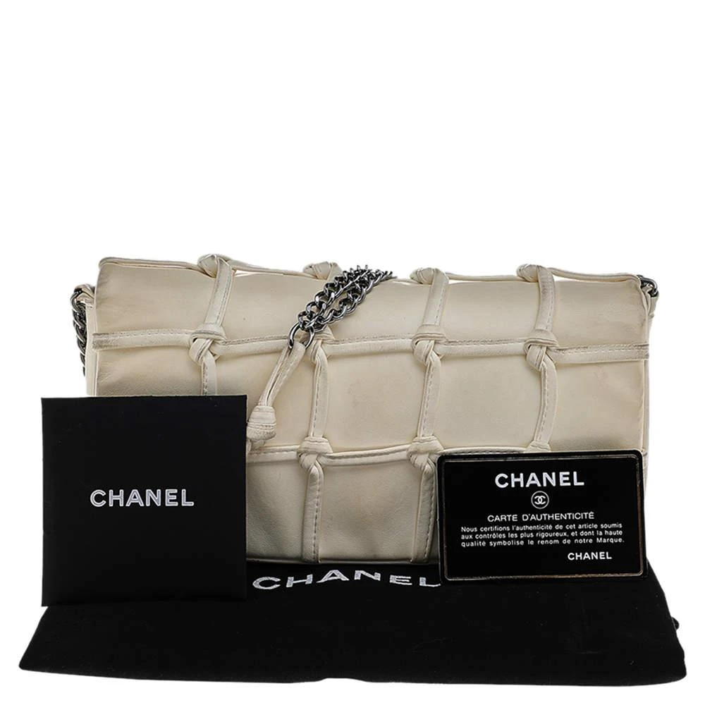 Chanel White Leather Knotted Flap CC Chain Shoulder Bag 商品