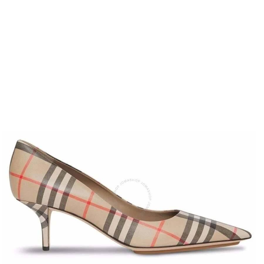 商品Burberry|Vintage Check Leather Pumps,价格¥2516,第1张图片