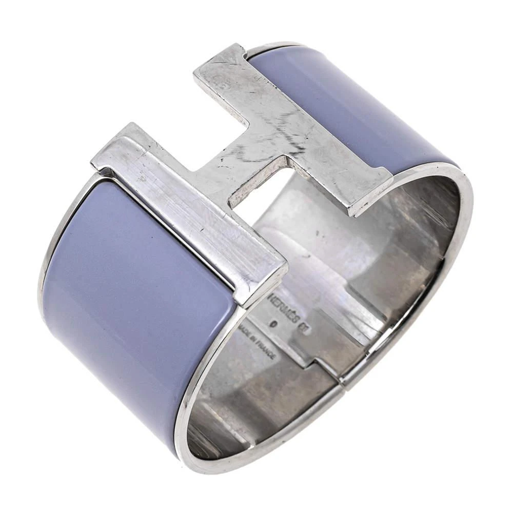 商品[二手商品] Hermes|Hermès Clic Clac H Enamel Palladium Plated Extra Wide Bracelet PM,价格¥3007,第3张图片详细描述