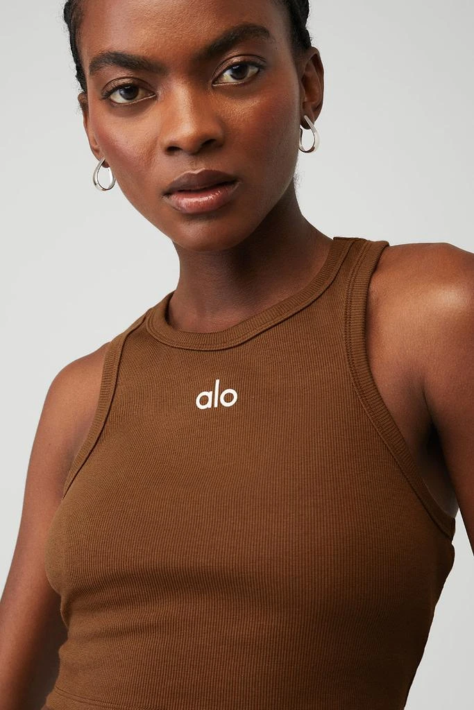 商品Alo|Aspire Tank - Cinnamon Brown/White,价格¥368,第4张图片详细描述