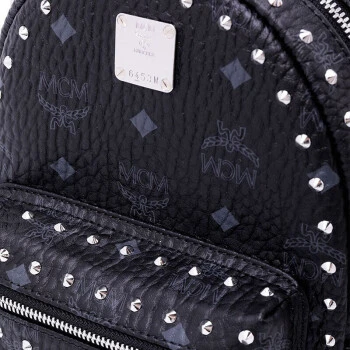 商品[国内直发] MCM|MCM 女士 Stark Visetos系列黑色时尚铆钉双肩背包 MMK8AVE62BK001 黑色,价格¥4954,第5张图片详细描述