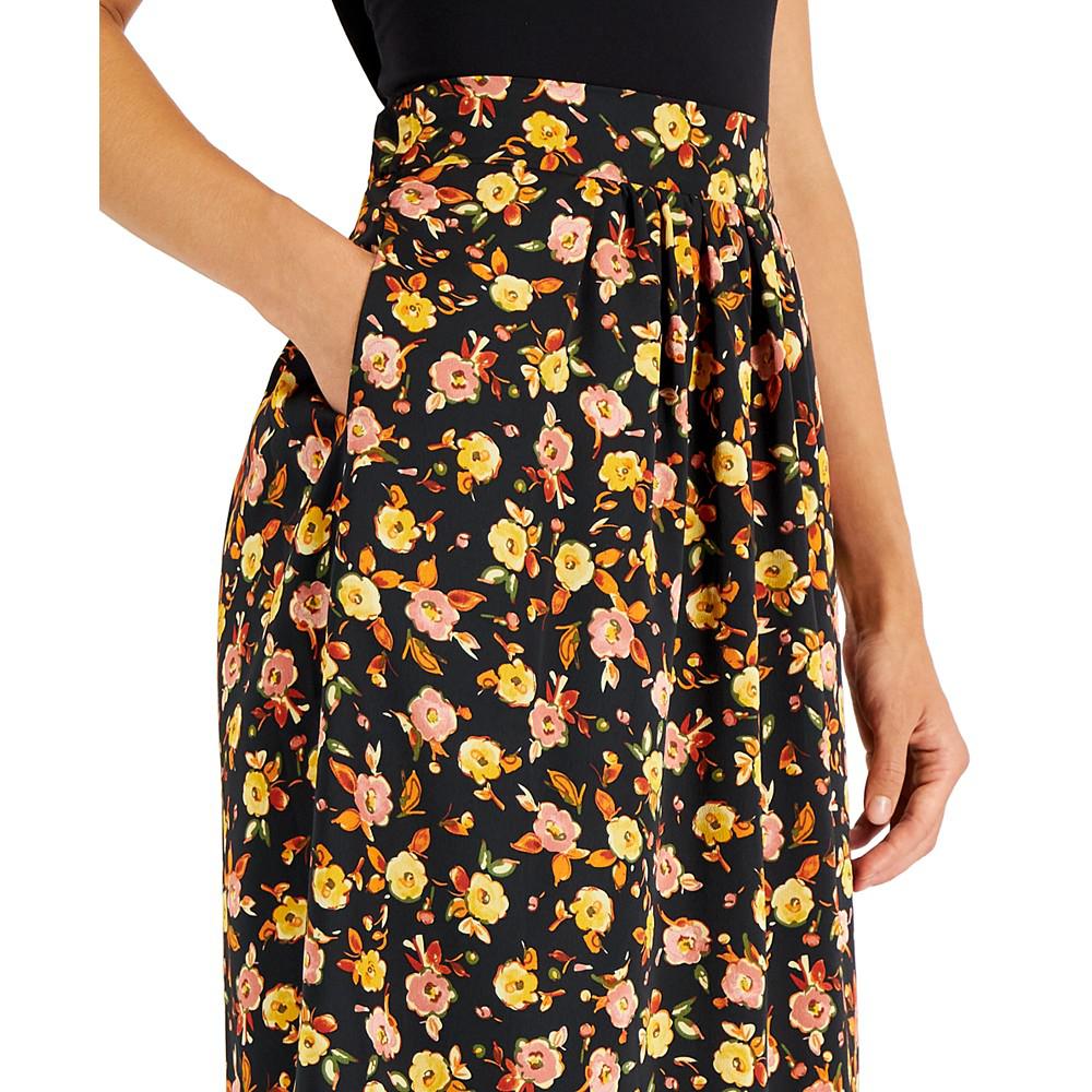 Women's Floral-Print Midi Skirt商品第4张图片规格展示