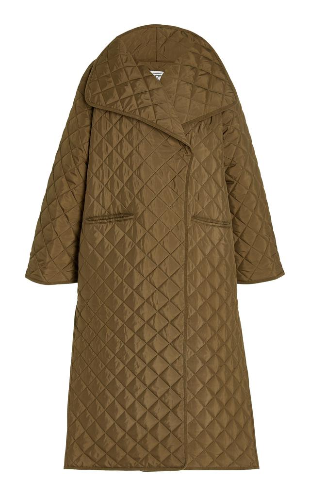 Toteme - Women's Signature Quilted Coat - Green - S - Moda Operandi商品第1张图片规格展示