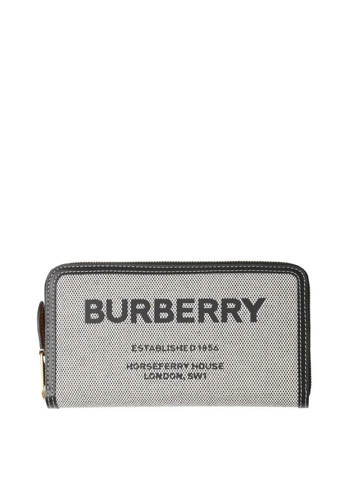 商品Burberry|Horseferry print canvas and leather ziparound wallet,价格¥4663,第1张图片