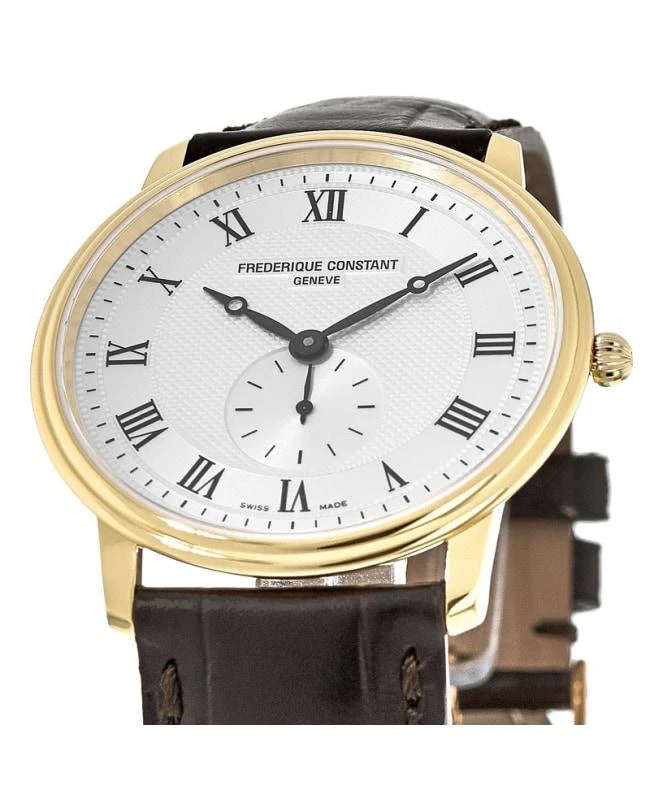 商品Frederique Constant| 康斯登男士石英手表 银色表盘镀金 棕色真皮表带FC-235M4S5,价格¥2793,第2张图片详细描述