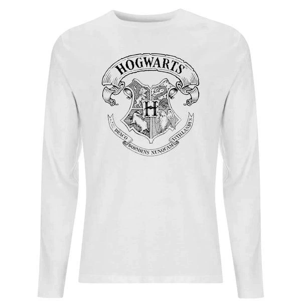 商品Harry Potter|Harry Potter Hogwarts Crest Unisex Long Sleeve T-Shirt - White,价格¥202,第1张图片