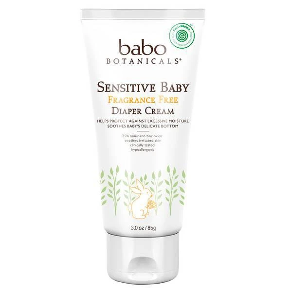 商品Babo Botanicals|Babo Botanicals Sensitive Baby Fragrance Free Zinc Diaper Cream,价格¥98,第1张图片