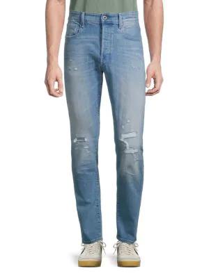 Distressed Slim-Fit jeans商品第1张图片规格展示